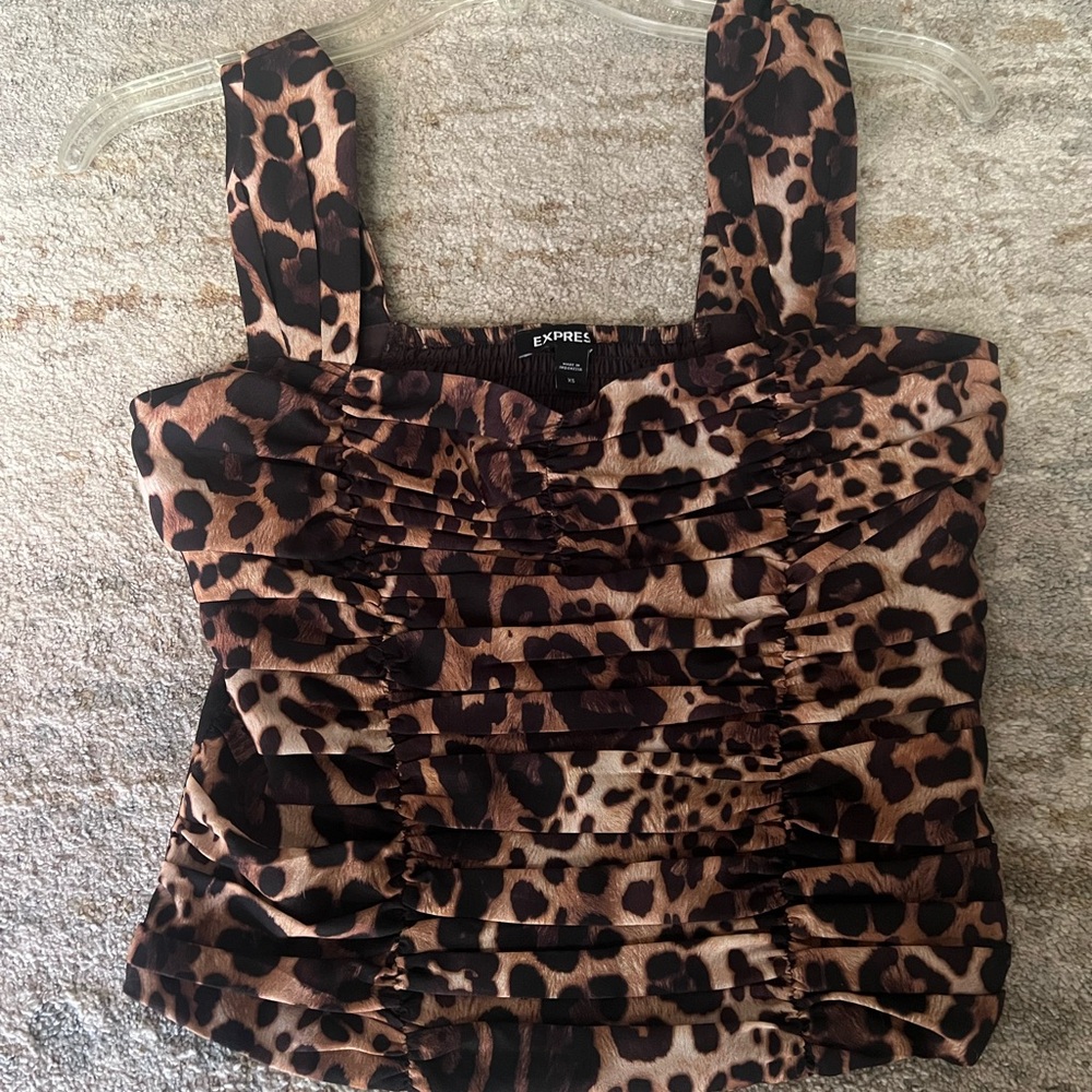 Express Brown Leopard Print Tank